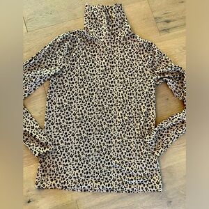 J Crew tissue turtleneck in leopard